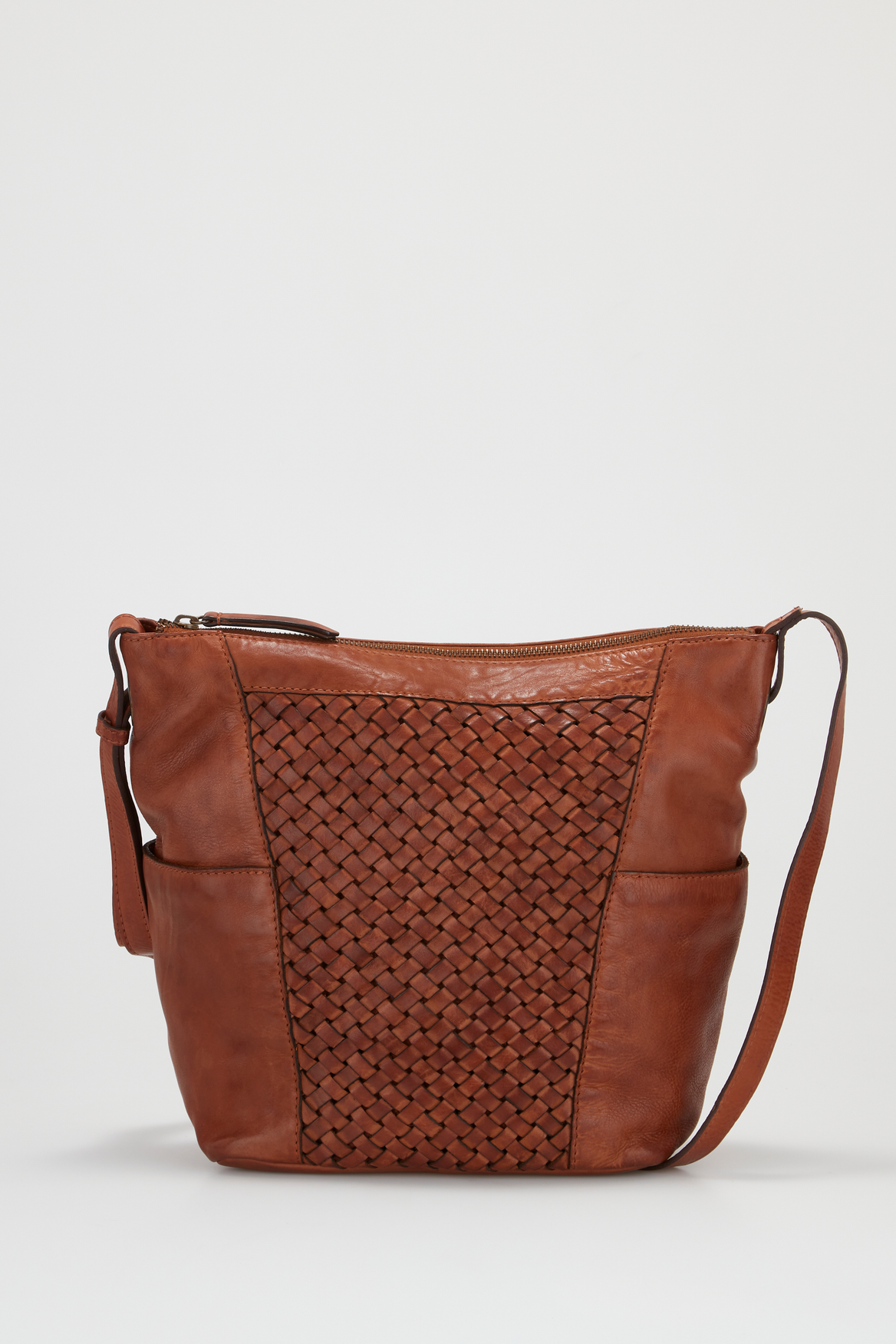 Evity Palma Leather Weave Bucket Bag Strandbags Australia