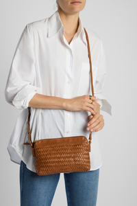 Elise Leather Weave Crossbody Bag