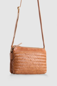 Elise Leather Weave Crossbody Bag
