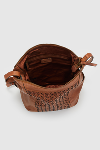 Palma Leather Weave Bucket Bag