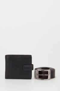 Leather Wallet & Belt Set