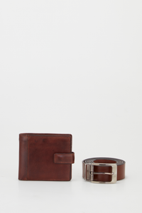 Leather Wallet & Belt Set