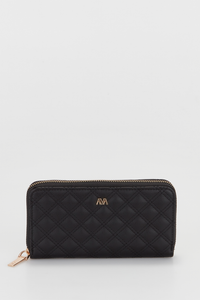 Large Quilted Zip Around Wallet