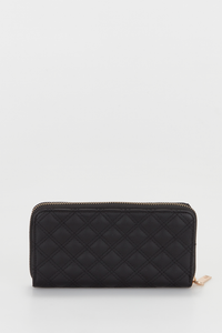 Large Quilted Zip Around Wallet