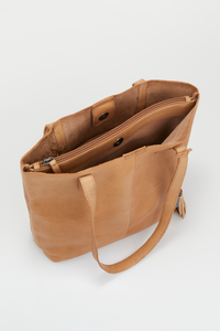 Alba Leather Unlined Shopper Bag