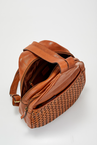 Palma Weave Leather Backpack