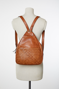 Palma Weave Leather Backpack