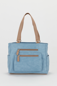 Two Tone Zip Tote Bag