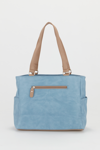 Two Tone Zip Tote Bag