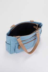 Two Tone Zip Tote Bag