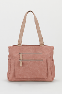Two Tone Zip Tote Bag