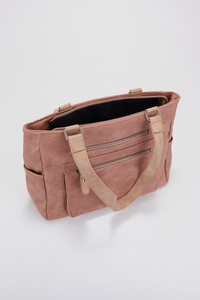 Two Tone Zip Tote Bag