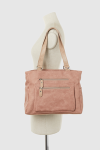 Two Tone Zip Tote Bag