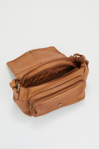 Ash Leather Flapover Bag