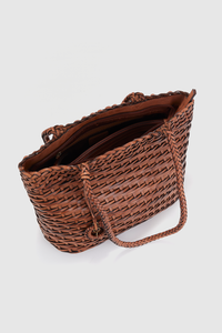 Brie Weave Leather Shopper Bag