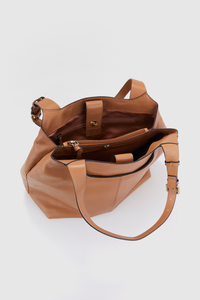Calla Leather Buckle Tote Bag