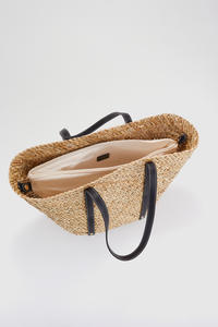 Wide Seagrass Tote Bag
