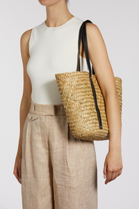 Wide Seagrass Tote Bag