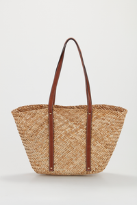 Wide Seagrass Tote Bag