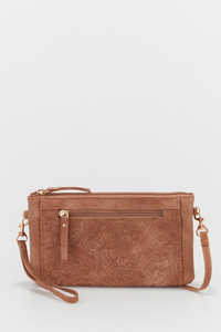 Floral Embossed Crossbody Bag