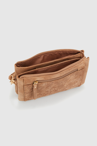 Floral Embossed Crossbody Bag