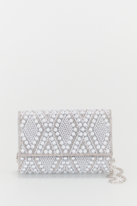 Sylvie Diamante & Pearl Clutch Bag