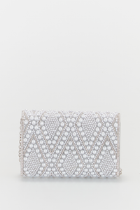 Sylvie Diamante & Pearl Clutch Bag