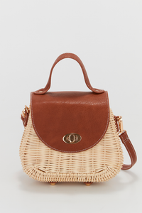 Rattan Top Handle Bag