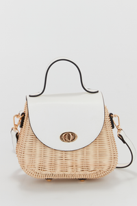 Rattan Top Handle Bag