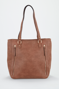 Zip Detail Tote Bag