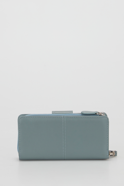 RFID Leather Zip Around Wallet