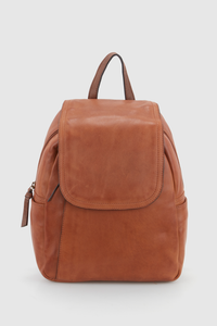 Cam Leather Flapover Backpack