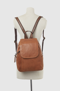 Cam Leather Flapover Backpack