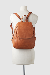 Sia Leather Flapover Backpack