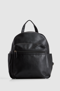 PU Zip Pocket Backpack