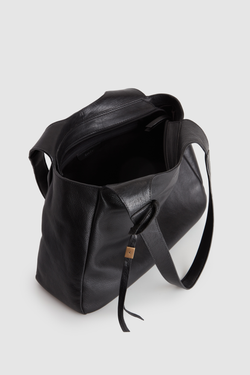 Clara Leather Charm Tote Bag