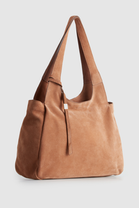 Clara Leather Suede Charm Tote Bag