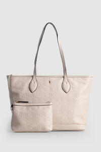 Embossed Tote Bag With Pouch