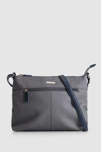 Denim Zip Pocket Crossbody Bag