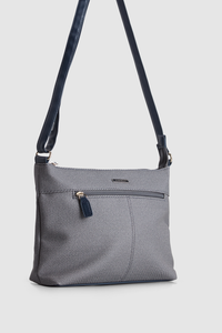 Denim Zip Pocket Crossbody Bag