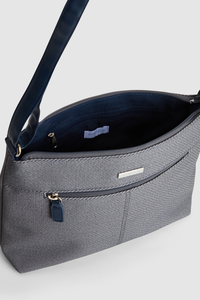 Denim Zip Pocket Crossbody Bag