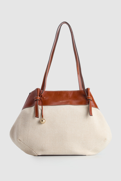 Alana Leather Canvas Tote Bag