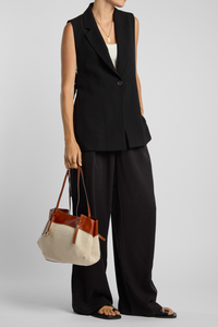 Alana Leather Canvas Tote Bag