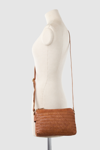 Elise Leather Weave Crossbody Bag