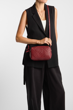 Margo Leather Weave Crossbody Bag