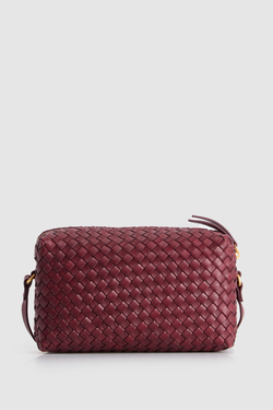 Margo Leather Weave Crossbody Bag