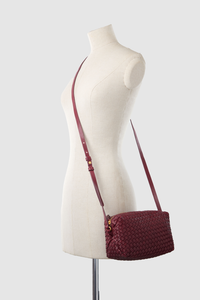 Margo Leather Weave Crossbody Bag