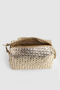 Margo Leather Weave Crossbody Bag