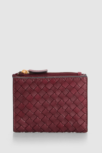 Margo Leather Slim Woven Wallet