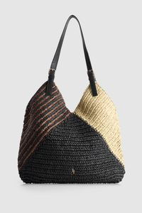 Straw Tri-Colour Tote Bag
